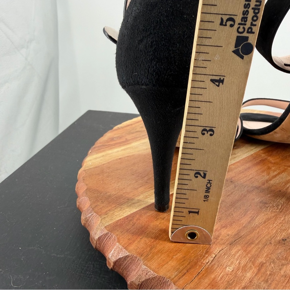 Celine Paris Black Suede Leather Sandal Ankle Strap Heels - EU 38.5 - Picture 7 of 9